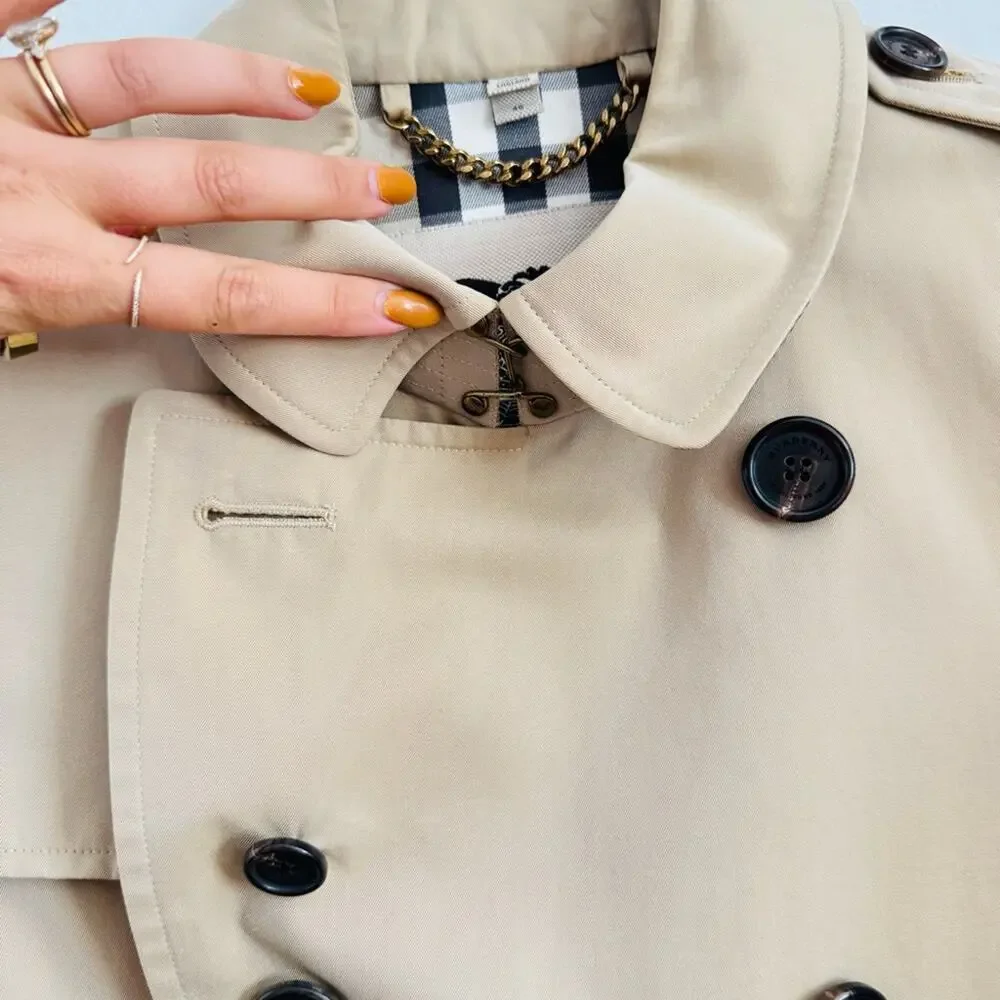 BURBERRY Heritage Khaki Tan Sandringham Trench Coat Rare Button Belt Coat M 46 - Picture 8 of 16